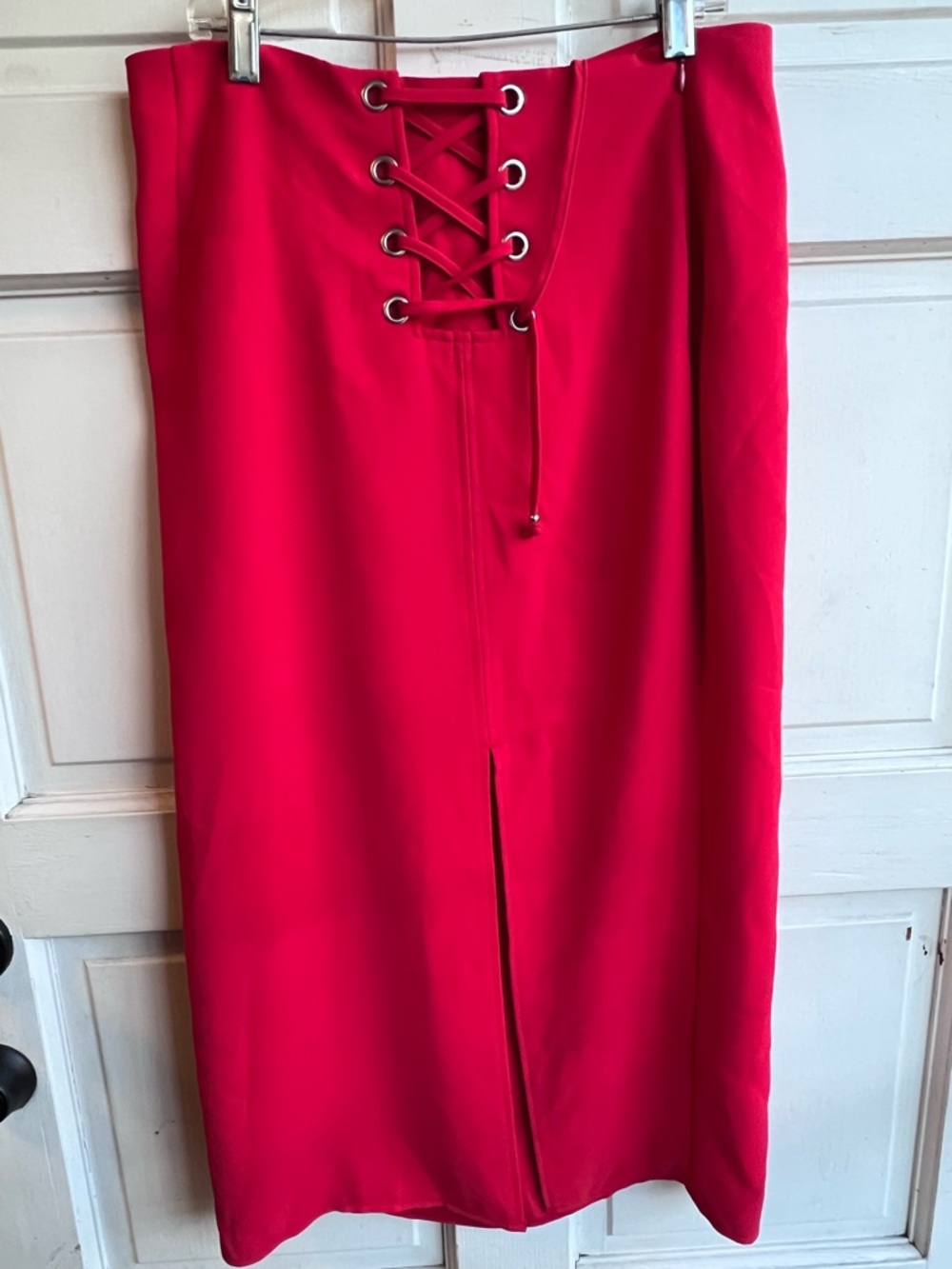 Express Lace-Up Hot Pink Midi Skirt